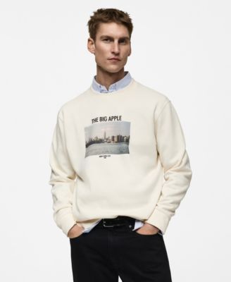 MANGO - Men's Graphic-Print Cotton Sweatshirt