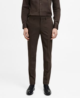 MANGO - Men's Stretch Fabric EU Super Slim-Fit Suit Pants