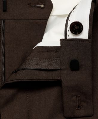 Men's Slim-Fit Wool Suit Pants