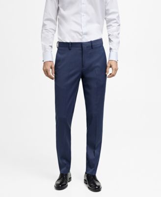 MANGO - Men's Stretch Fabric EU Super Slim-Fit Suit Pants