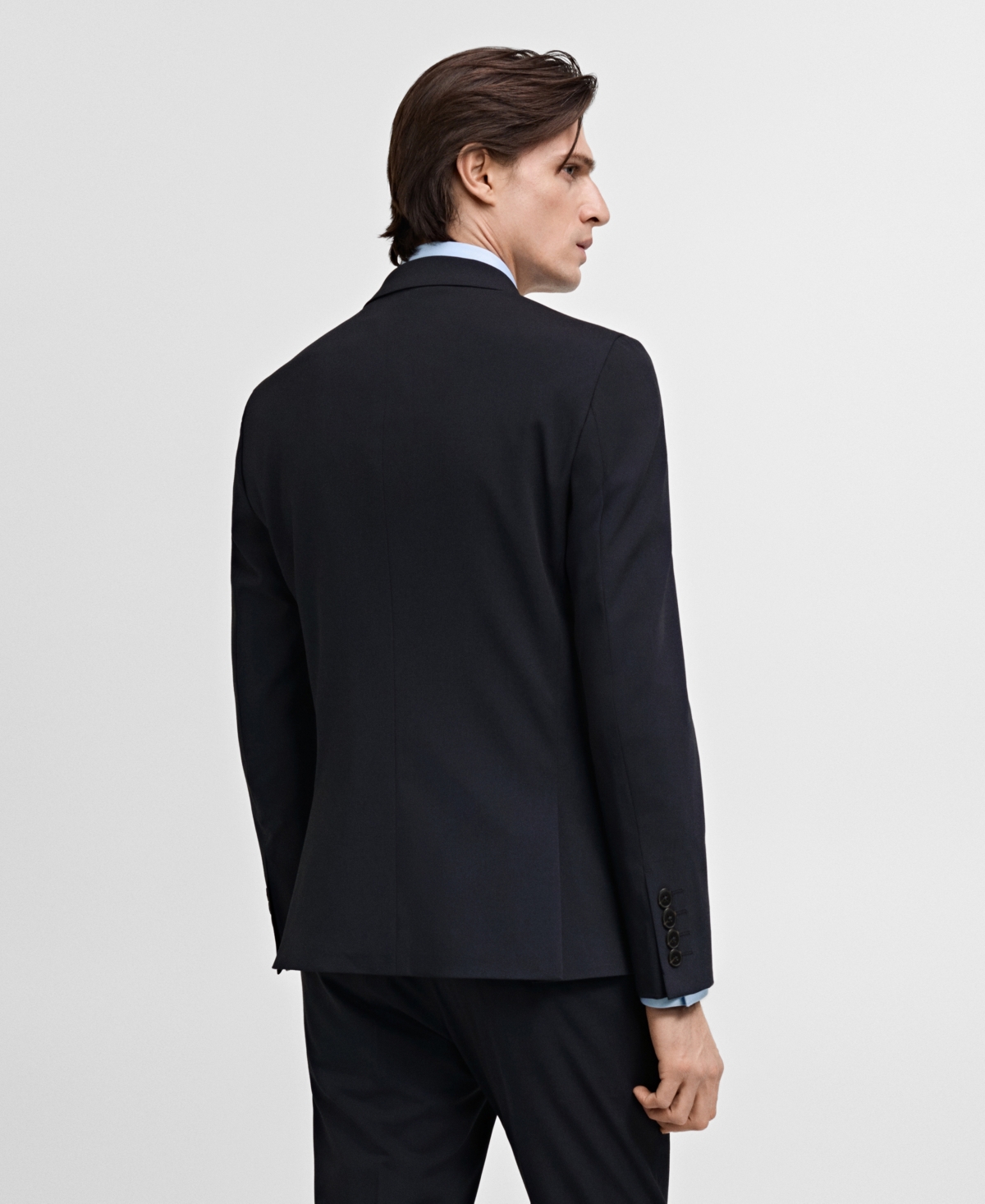 Shop Mango Men's Super Slim-fit Suit Blazer In Dark Navy