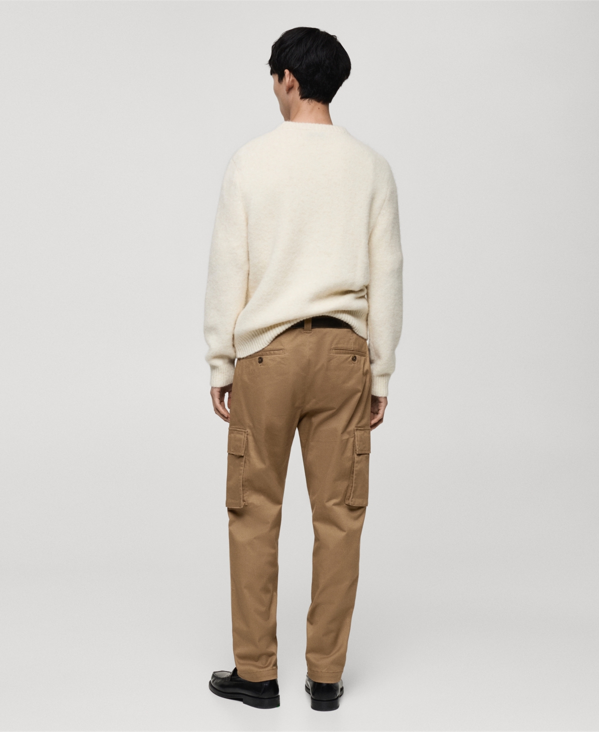 Mango Regular Fit Flat Front Twill Cargo Pants In Medium Brown
