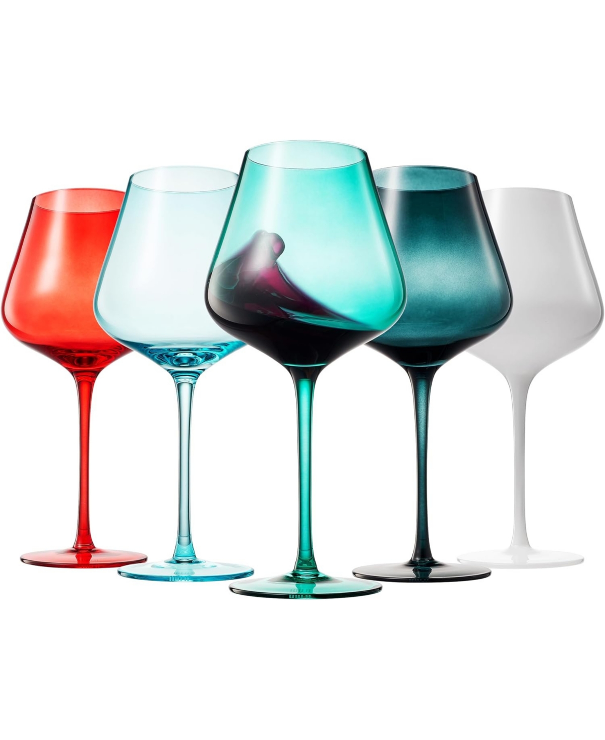The Wine Savant Colors Of Bondi Beach Sydney Wine Glasses, Set Of 5 In Multicolor