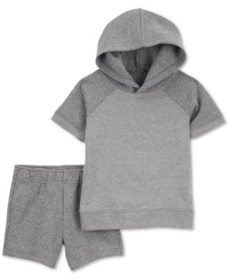 Carter's - Baby Boys Quilted Hooded Top & Shorts, 2 Piece Set