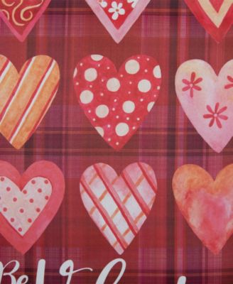 Be My Valentine Plaid and Heart Garden Flag, 12.5" x 18"