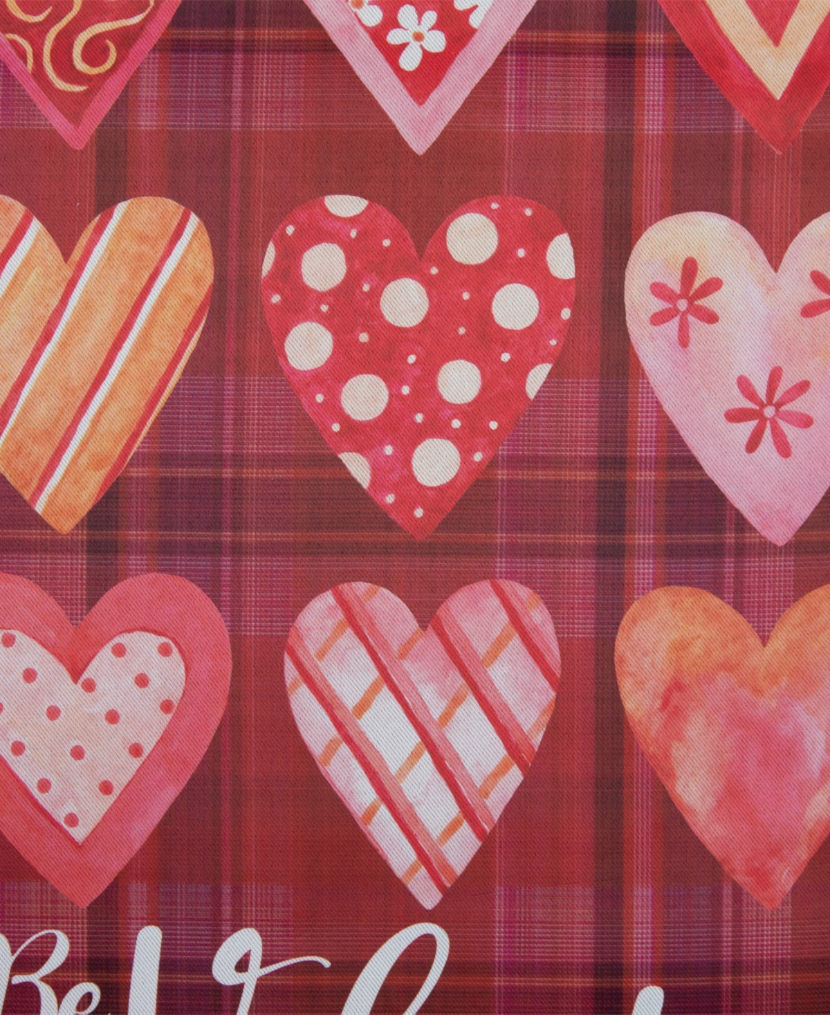 Be My Valentine Plaid and Heart Garden Flag, 12.5" x 18"