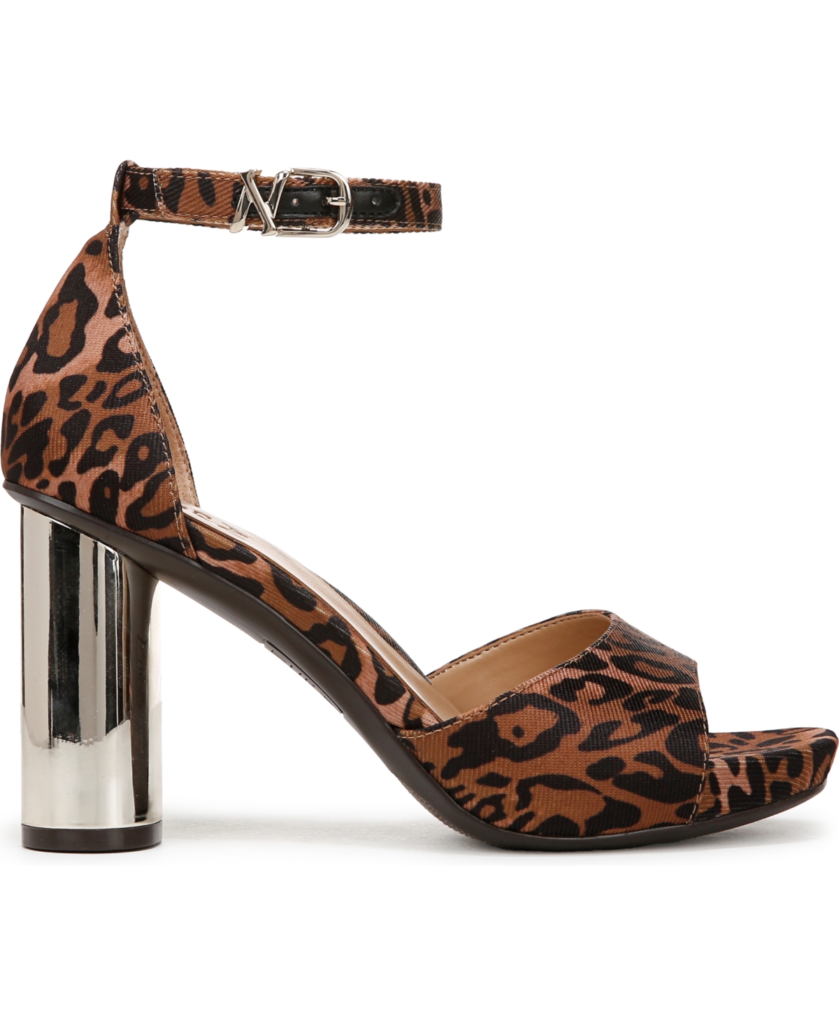 Naturalizer Women's Malia Block Heel Open Square Toe Platform Sandals In Natural Cheetah Print Fabric
