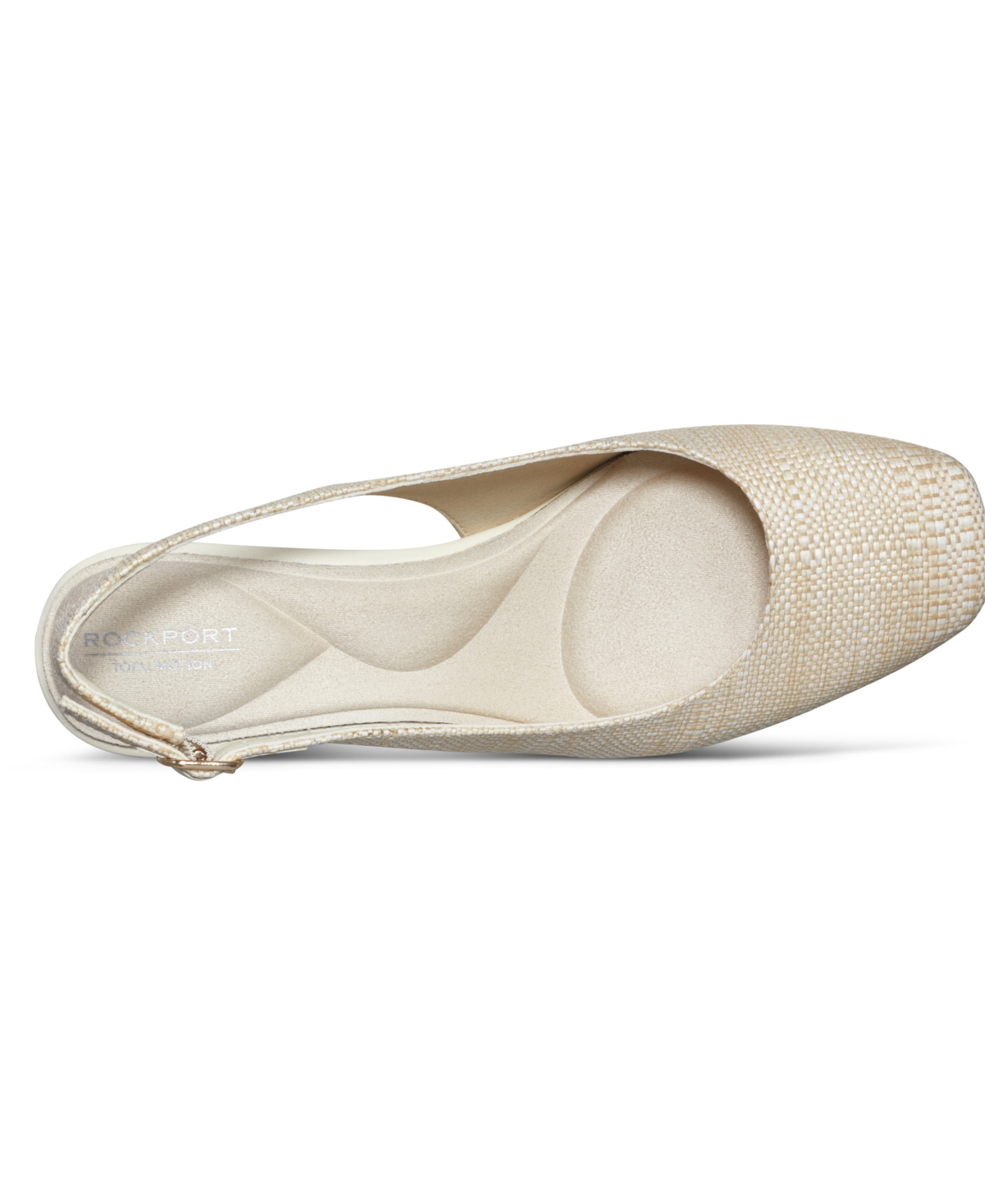 Shop Rockport Women's Total Motion Danna Block Heel Dress Pumps In Ivory Raffia