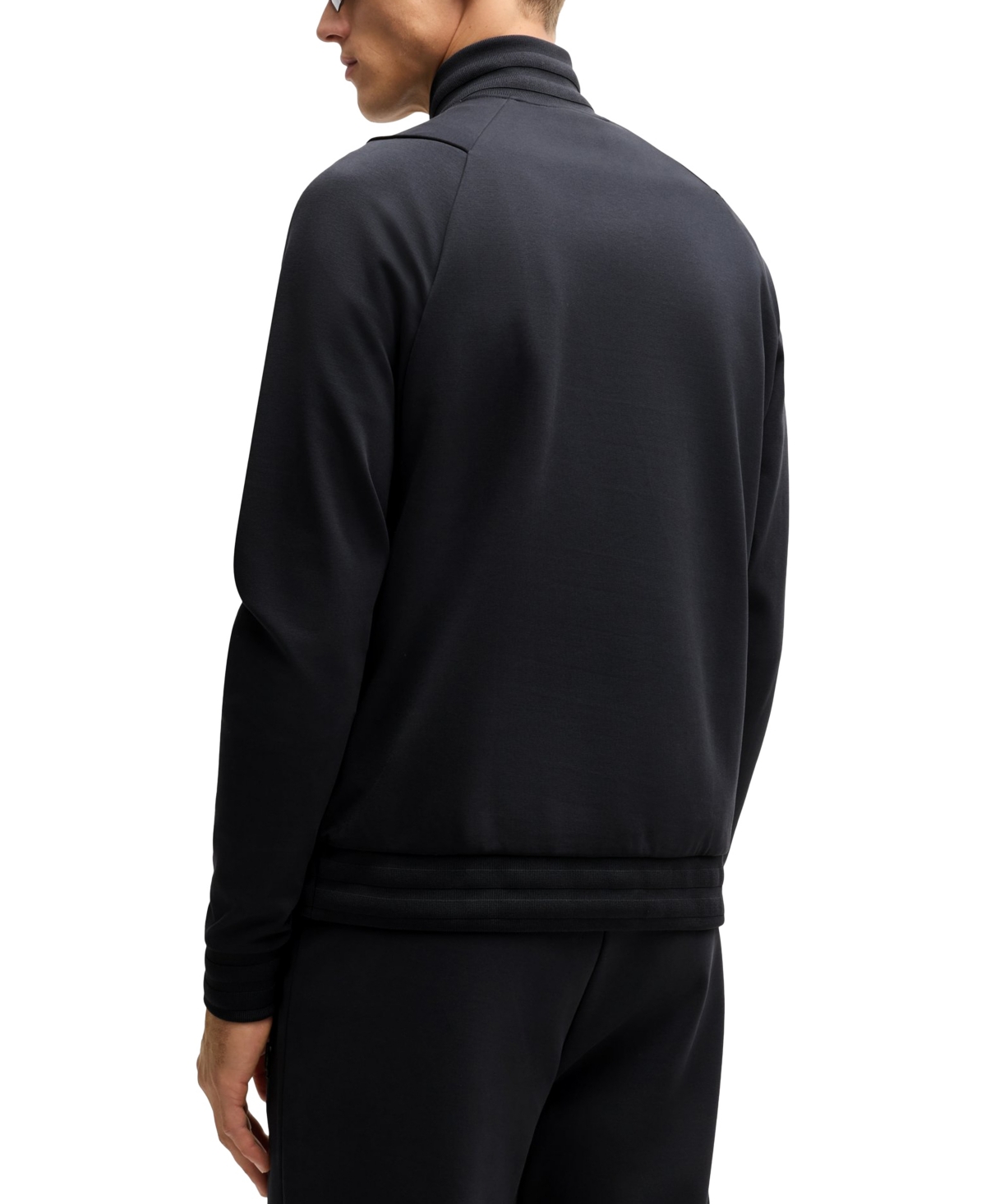 Hugo Boss Boss By  Men's Double B Monogram Zip-neck Sweatshirt In Blue