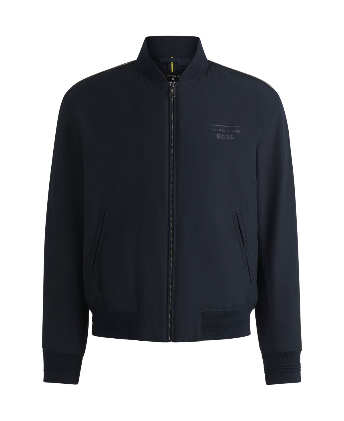 Hugo Boss Porsche X Canvas Jacket With Stripe Trims In Dark Blue