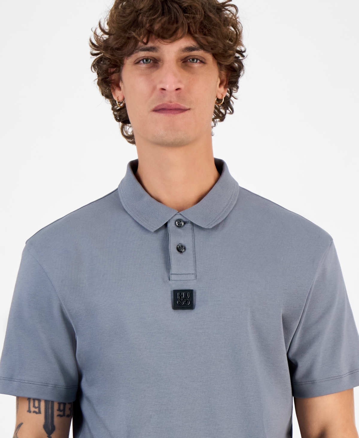 Hugo Boss Hugo By  Men's Deabono_d Regular-fit Polo Shirt In Gray