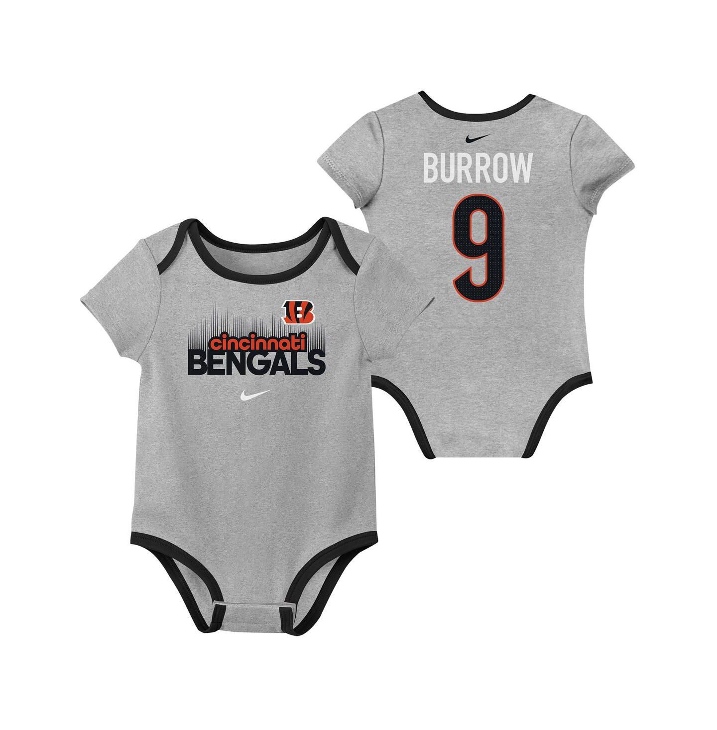 Nike Baby Boys and Girls Joe Burrow Cincinnati Bengals Three-Pack Bodysuit Set — фото 4