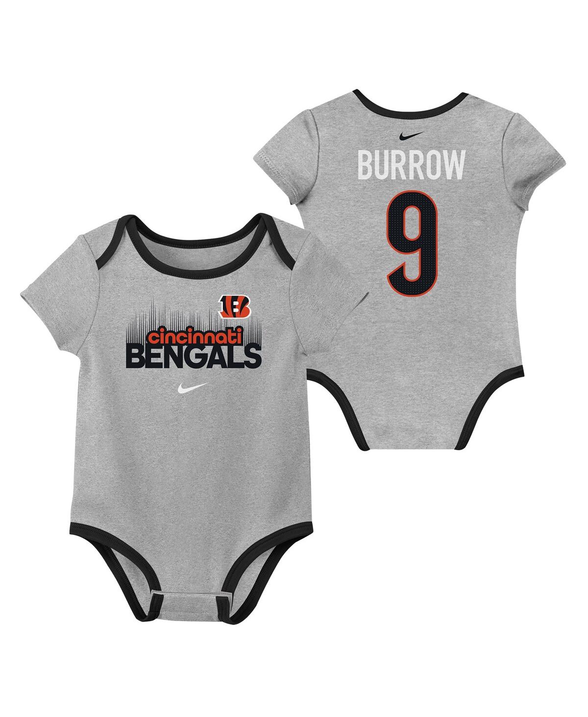Nike Baby Boys And Girls Joe Burrow Cincinnati Bengals Three-pack Bodysuit Set In Black