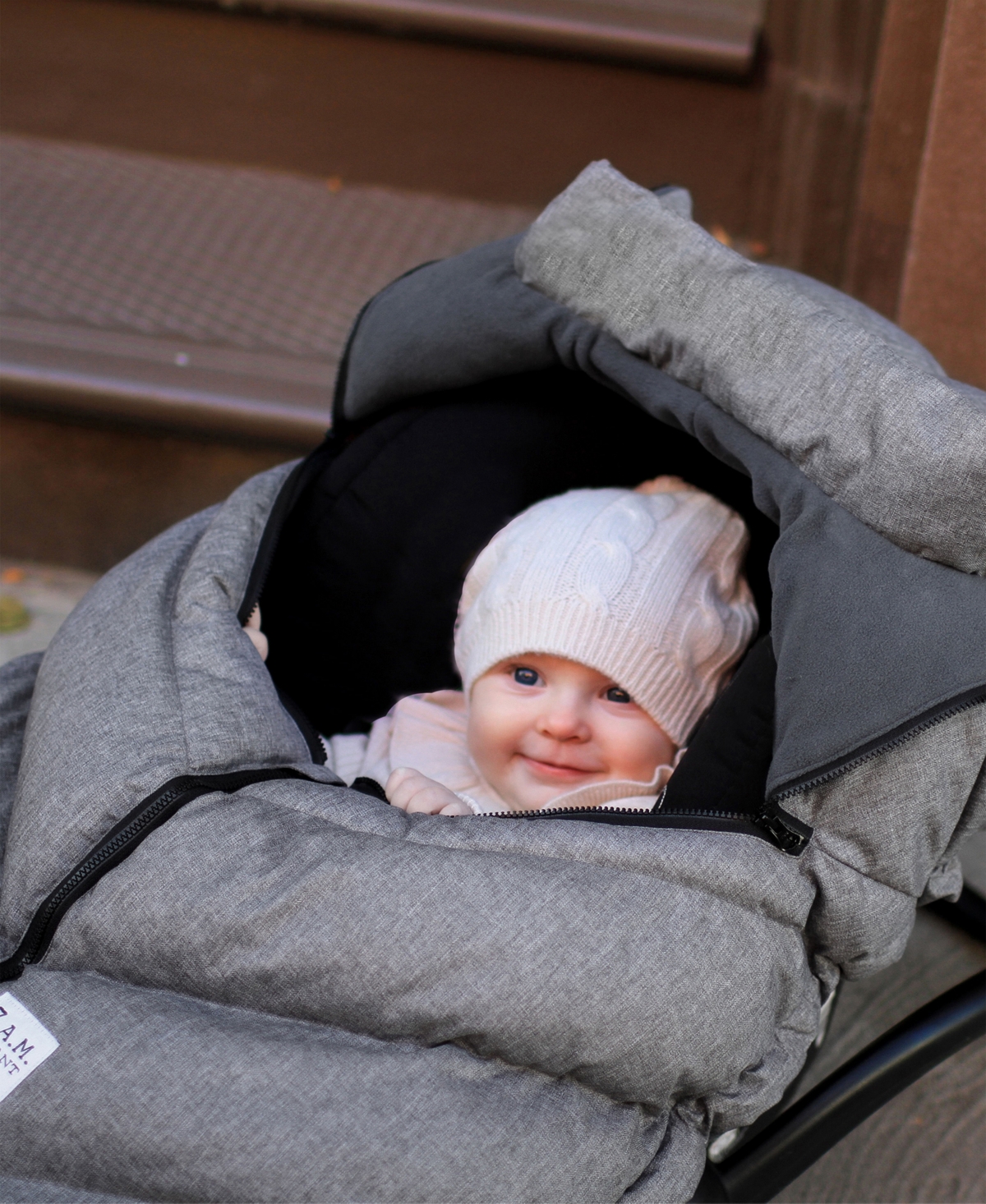 7am Enfant Baby Cocoon Car Seat In Heather Gray