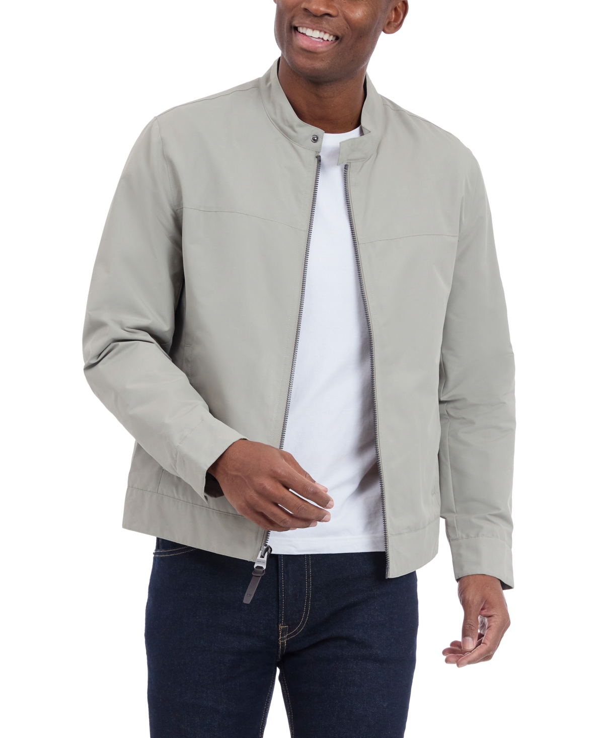 Michael Kors Men's Lightweight Moto Jacket In Light Sage