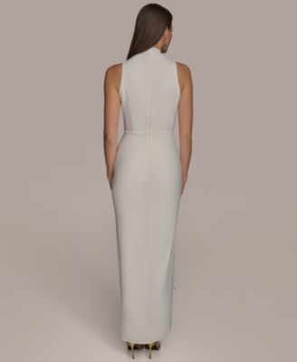 Women's Draped Faux-Wrap Gown