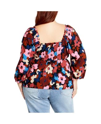 Women's Poppy Print Top