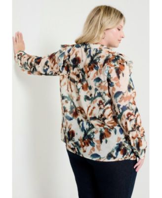 Women's June + Vie Ruffle Button-Down Blouse