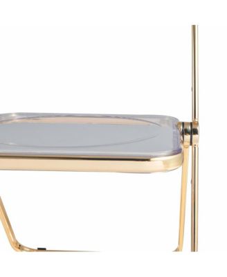 Lawrence Acrylic Folding Chair With Gold Metal Frame