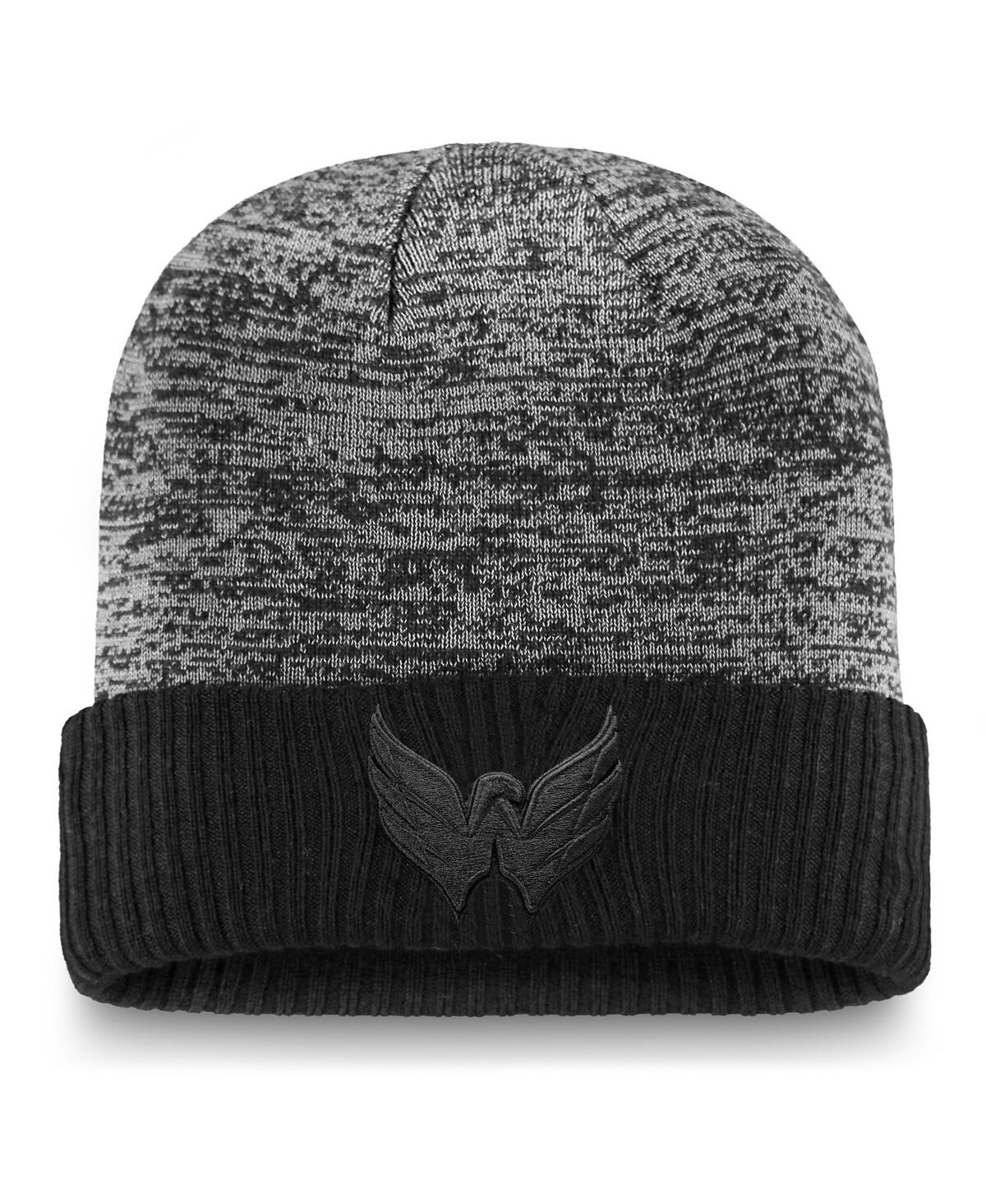 Fanatics Men's Black Washington Capitals Authentic Pro Travel Training Cuffed Knit Hat In Black