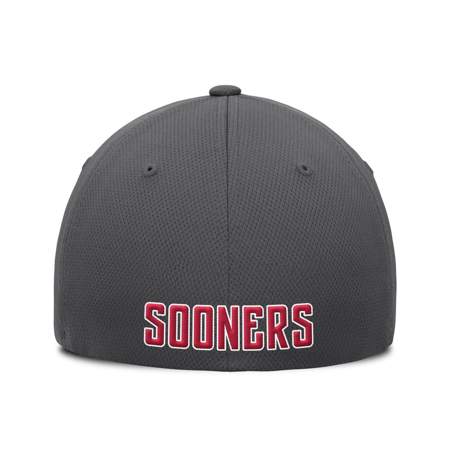 Мужская кепка Top of the World Charcoal Oklahoma Sooners Reflex Logo Flex Hat — фото 4