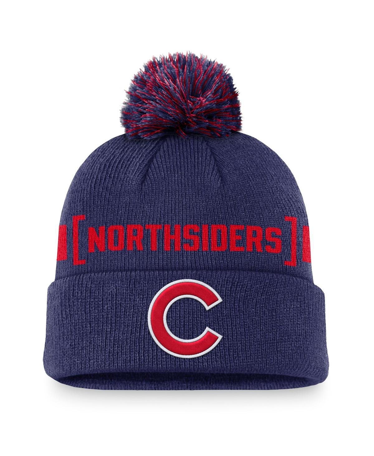 Nike Men's Royal Chicago Cubs Hometown Peak Cuffed Knit Hat With Pom In Royal