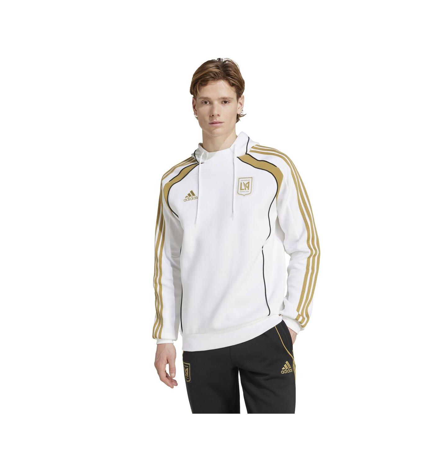 Мужское худи adidas White Lafc 2025 Travel Pullover — фото 1