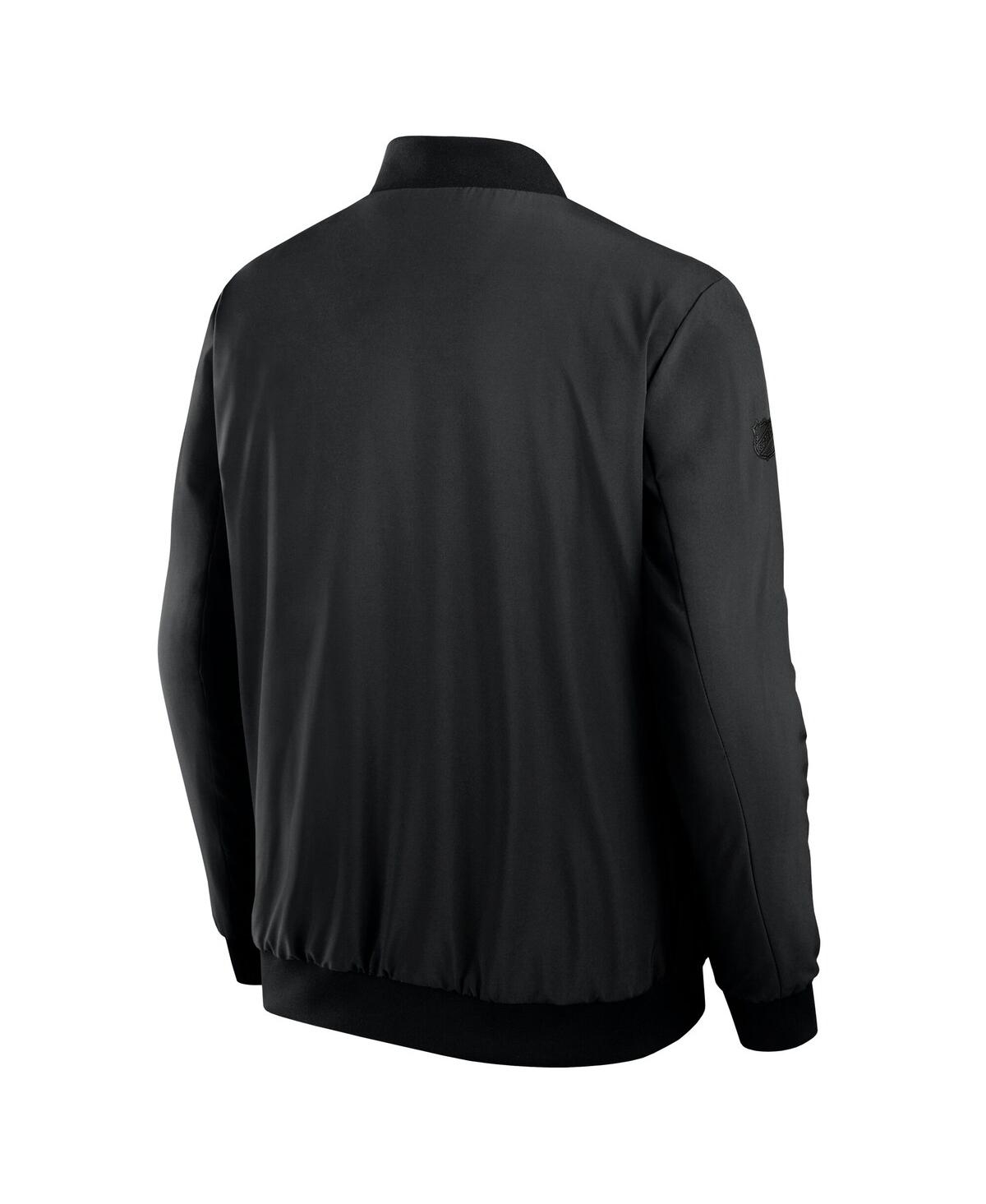 Fanatics Men's Black Detroit Red Wings Authentic Pro Road Full-zip Bomber Jacket In Black
