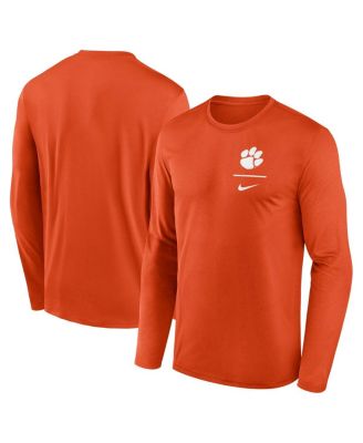 Nike - Men's Orange Clemson Tigers Primary Stack Legend Long Sleeve T-Shirt