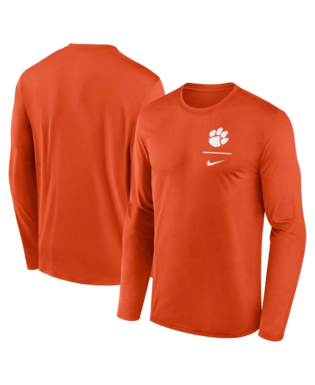 NIKE MEN'S ORANGE CLEMSON TIGERS PRIMARY STACK LEGEND LONG SLEEVE T-SHIRT
