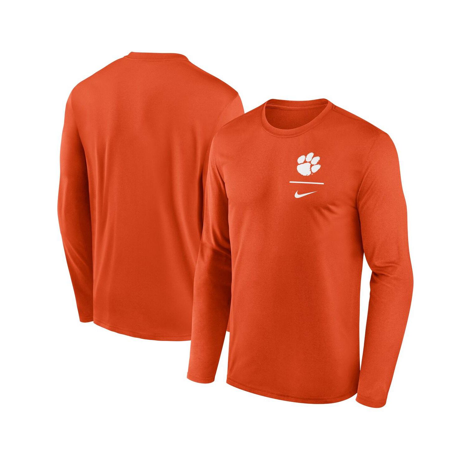 Men's Orange Clemson Tigers Primary Stack Legend Long Sleeve T-Shirt