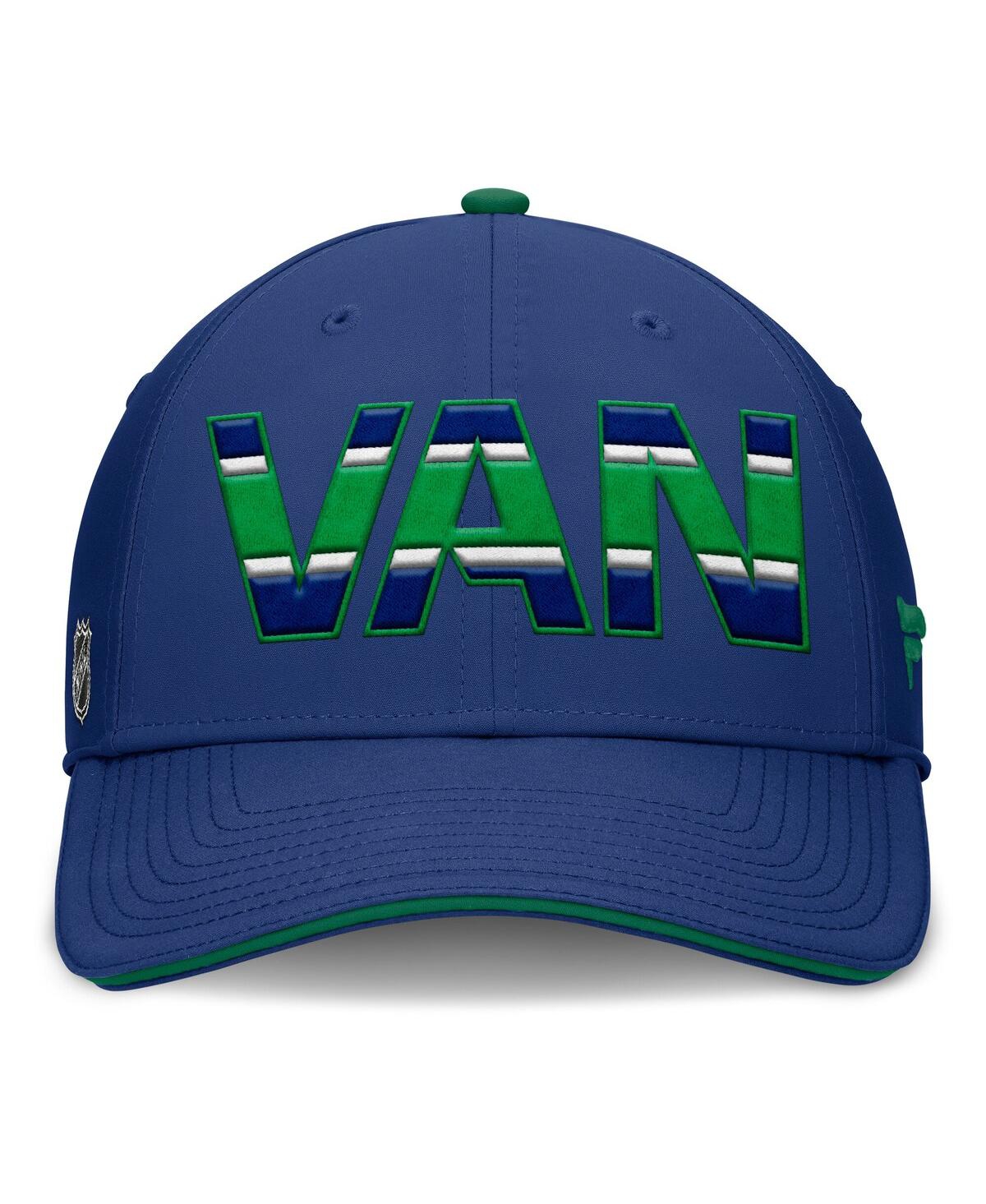Fanatics Men's Blue/green Vancouver Canucks Authentic Pro Rink Team Code Flex Hat In Blue,green