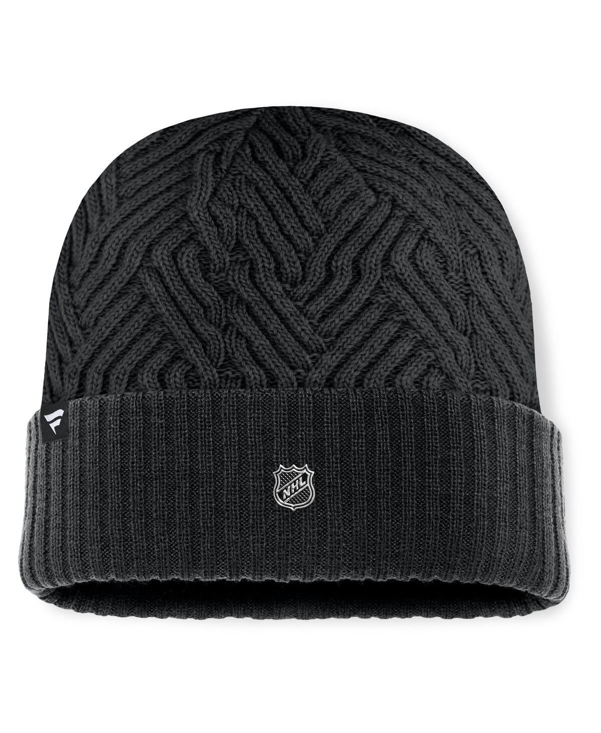 Fanatics Men's Black Montreal Canadiens Authentic Pro Road Cuffed Knit Hat In Black