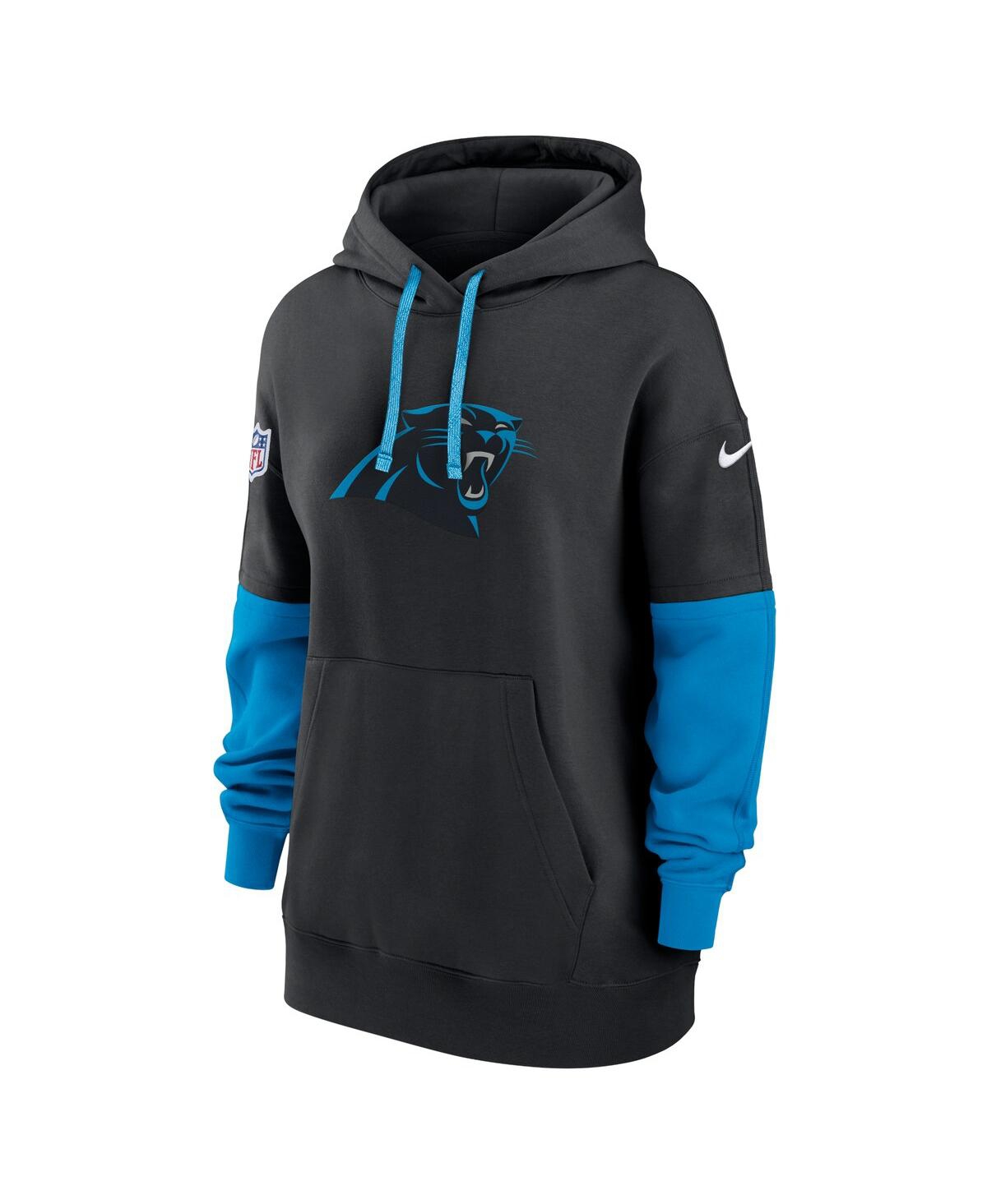 Nike Women's Black Carolina Panthers 2024 Sideline Essential Fleece Pullover Hoodie In Black