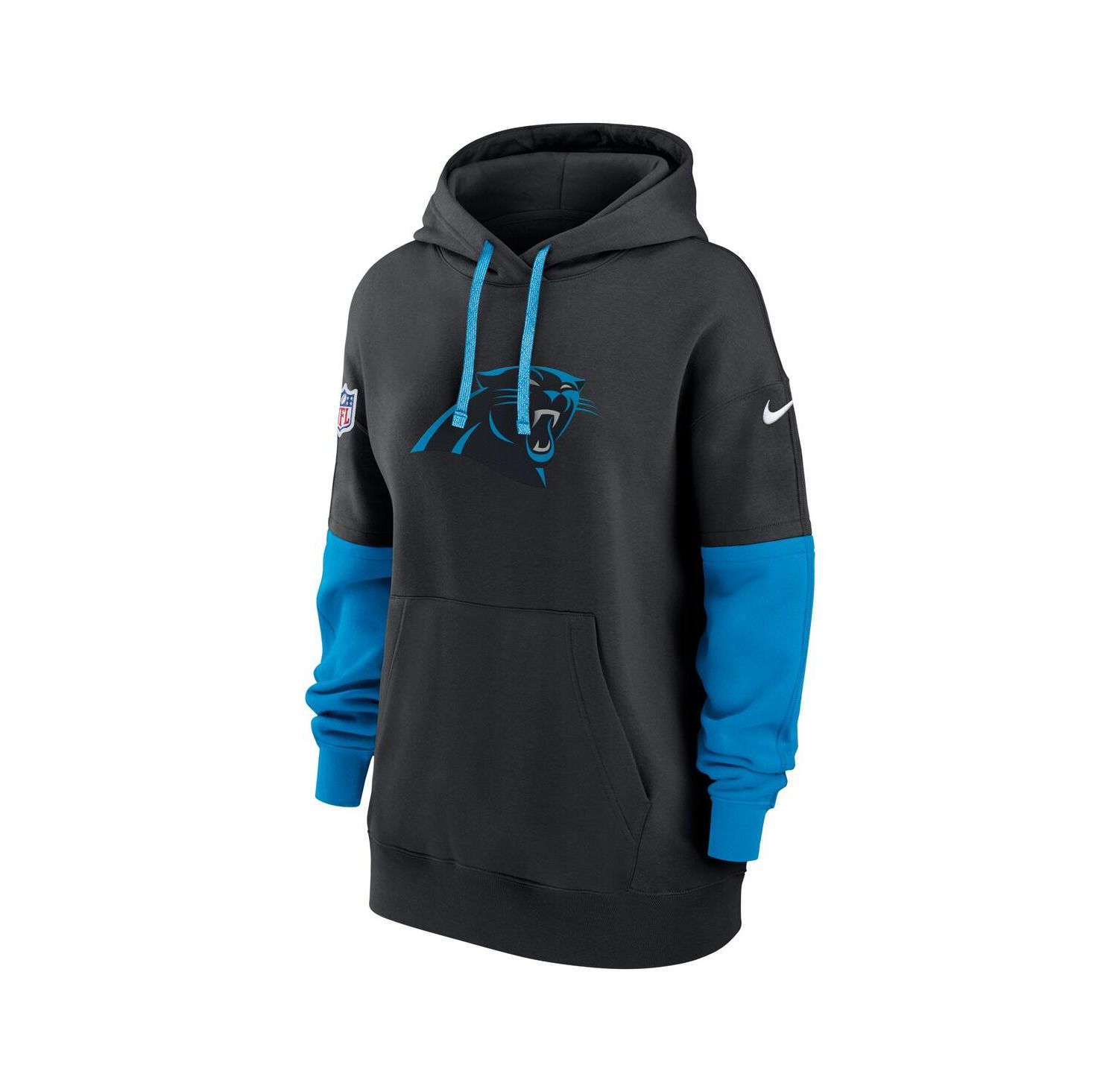 Women's Black Carolina Panthers 2024 Sideline Essential Fleece Pullover Hoodie