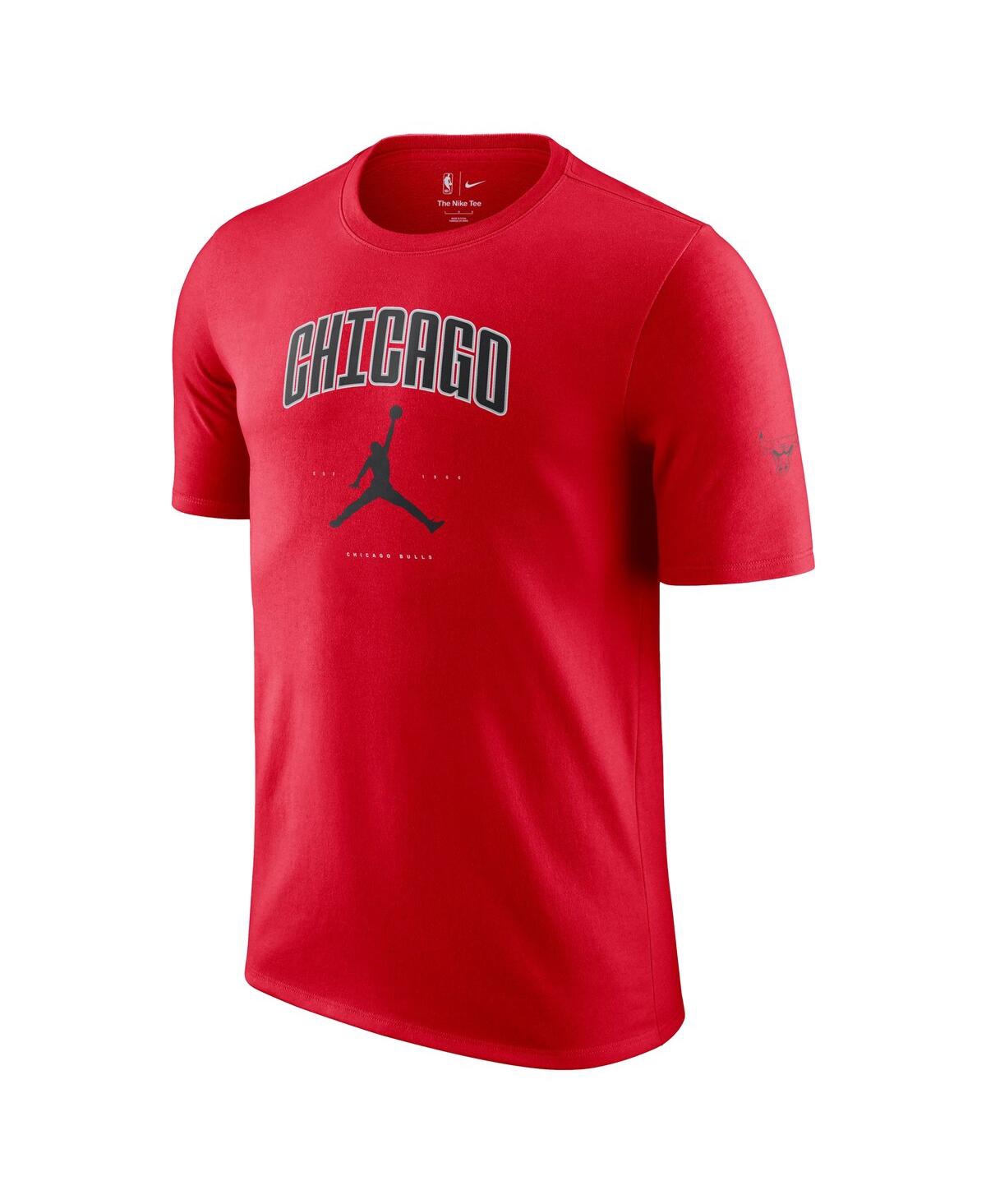 Jordan Men's And Women's Red Chicago Bulls Essential Cities T-shirt In Red