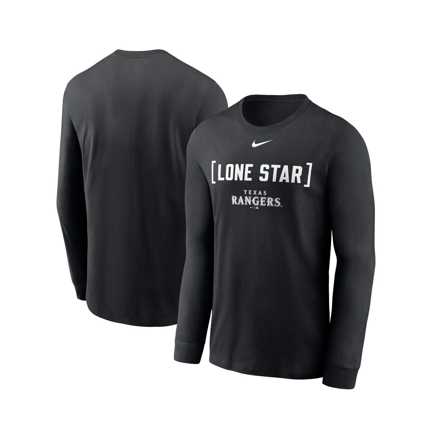 Мужская футболка Nike Black Texas Rangers Local Nickname Long Sleeve — фото 1