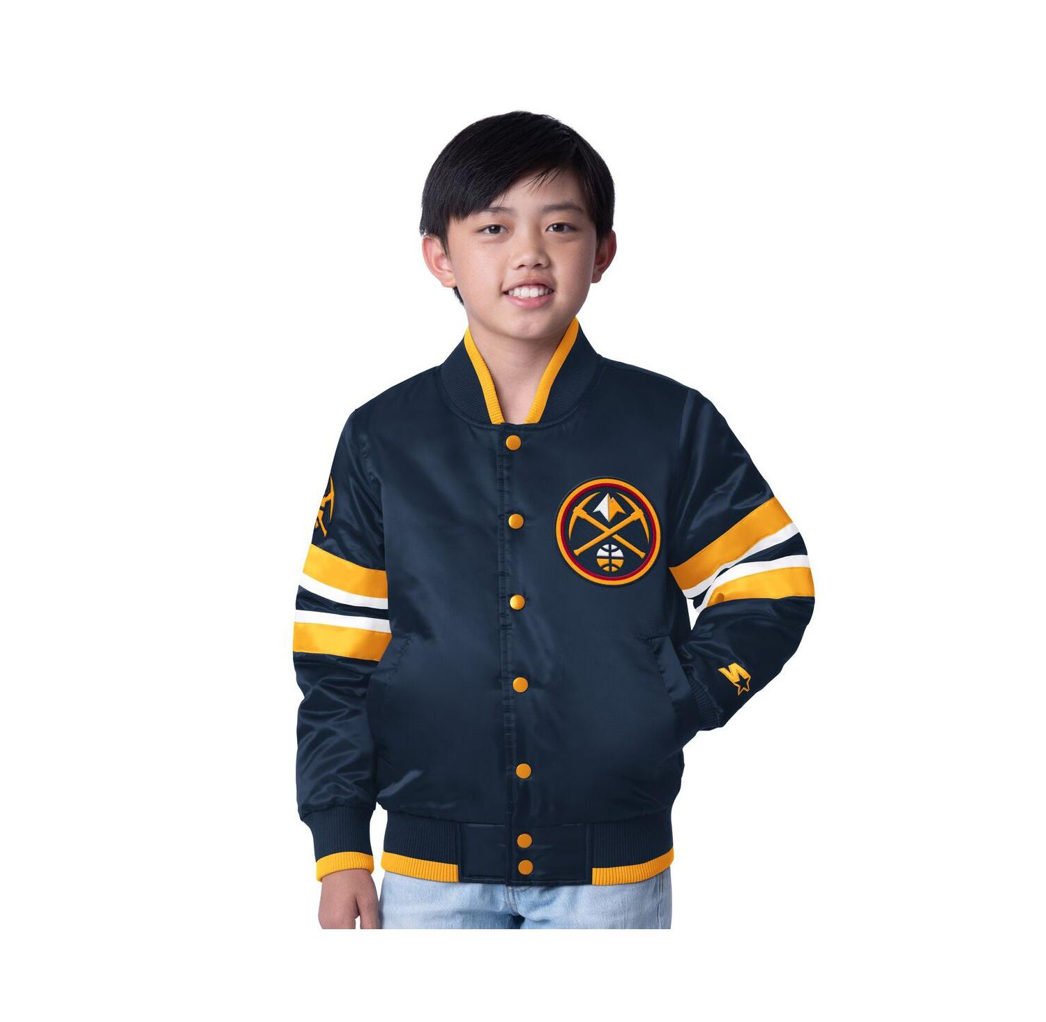 Youth Navy Denver Nuggets Scout Varsity Full-Snap Jacket