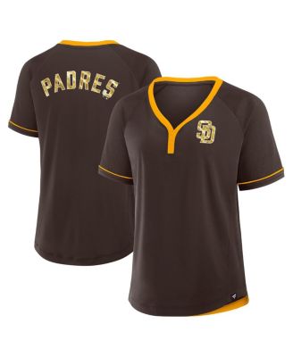 Fanatics - Women's Brown San Diego Padres League Diva Star Raglan V-Neck T-Shirt