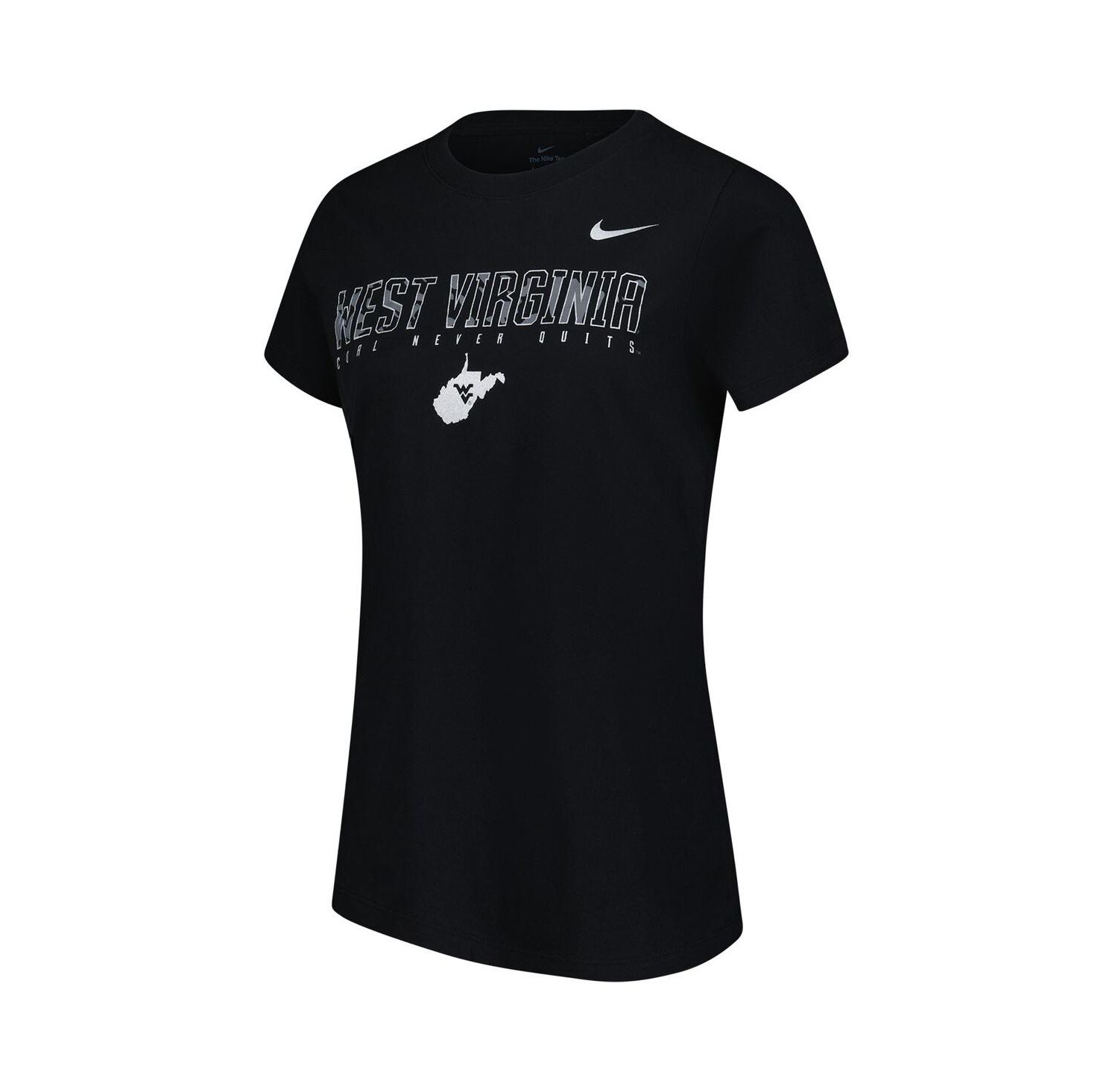 Women's Black West Virginia Mountaineers Coal Never Quits T-Shirt
