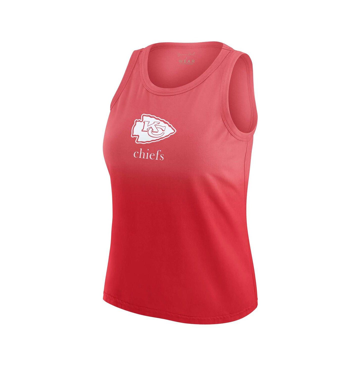 Женский топ WEAR by Erin Andrews x Gracie Hunt Red Kansas City Chiefs Ombre — фото 3