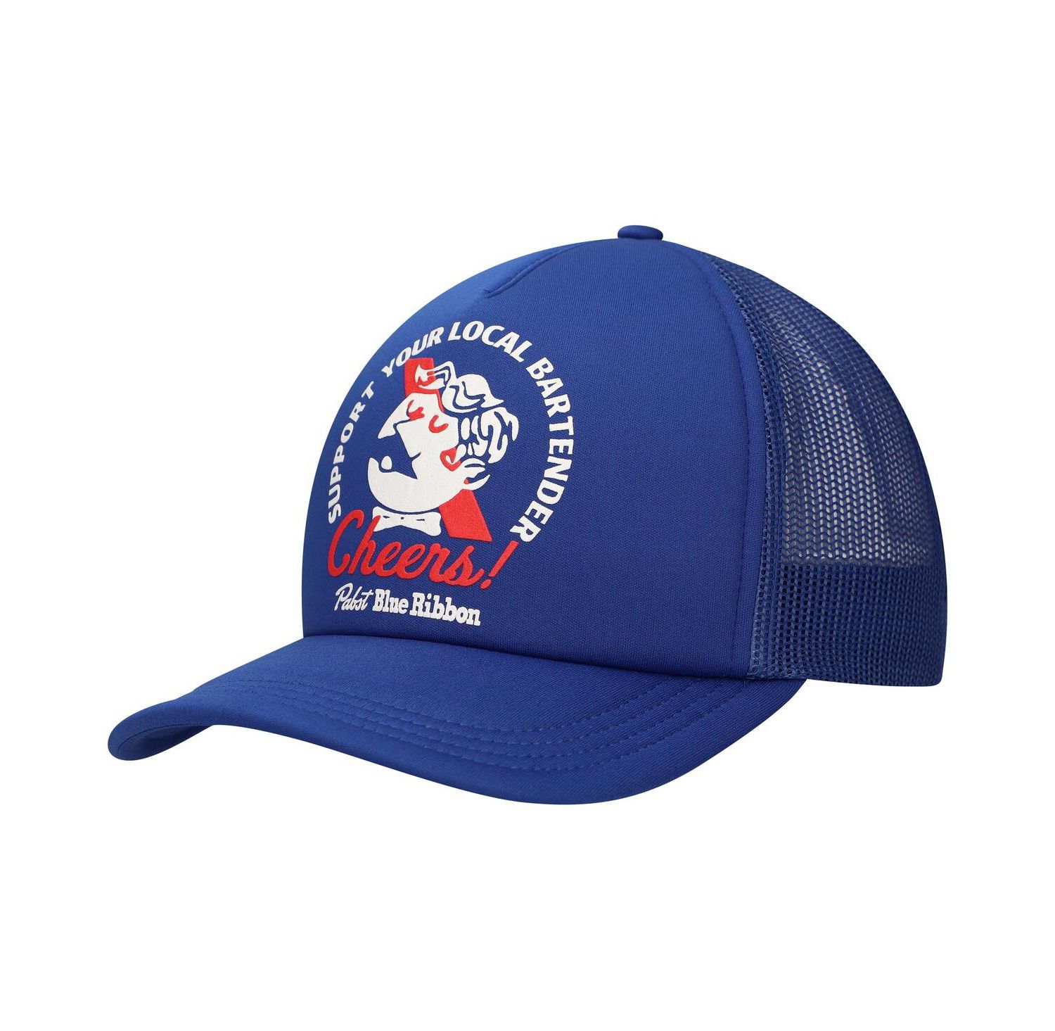 Men's Blue Pabst Blue Ribbon Bartender Foam Trucker Adjustable Hat