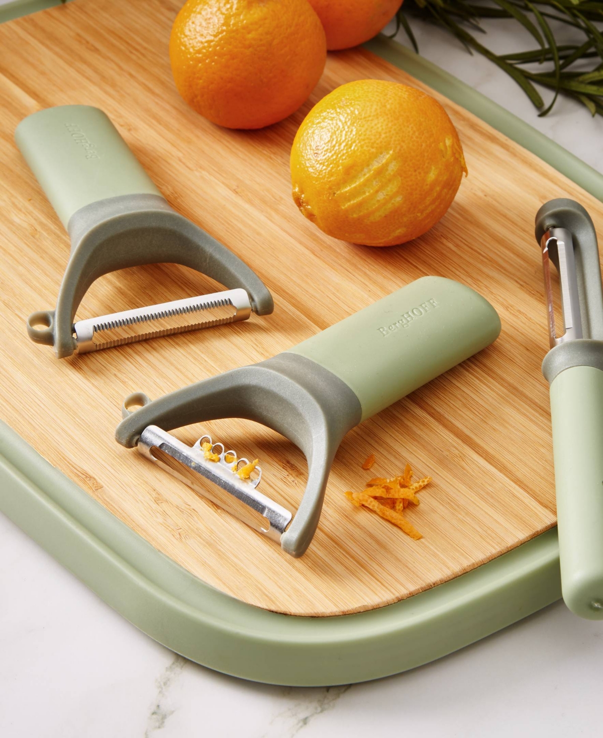 Berghoff Balance 5.25" Stainless Steel Y-peeler With Zester In Sage