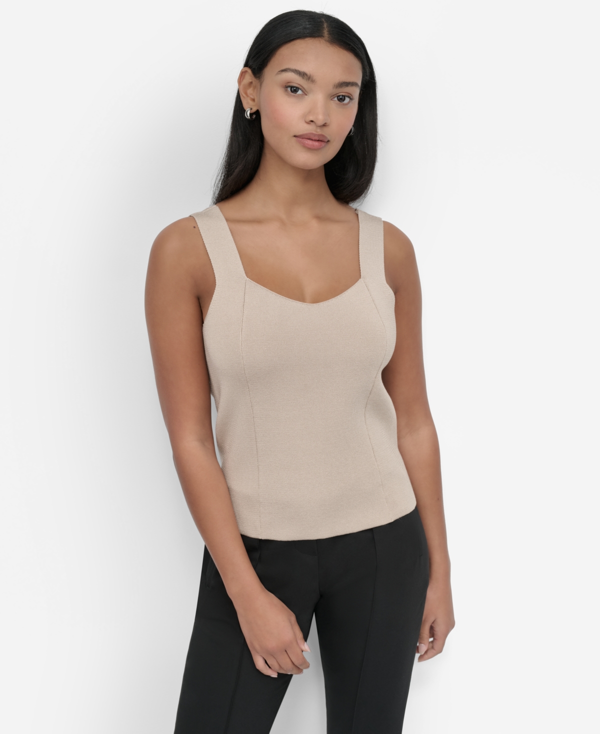 Women's Fitted V-Neck Tank Top - Pebble