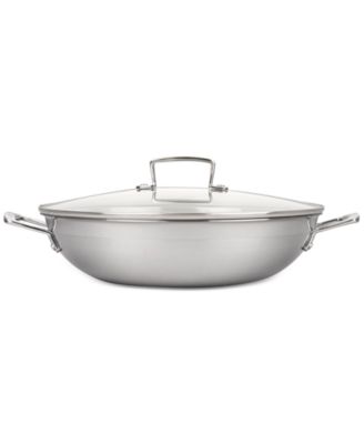 Classic Stainless Steel Round Wok & Glass Lid, 4.5 Qt.