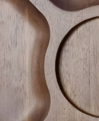 Acacia Wood 2-Pc. Divided Tray and Serving Platter Set