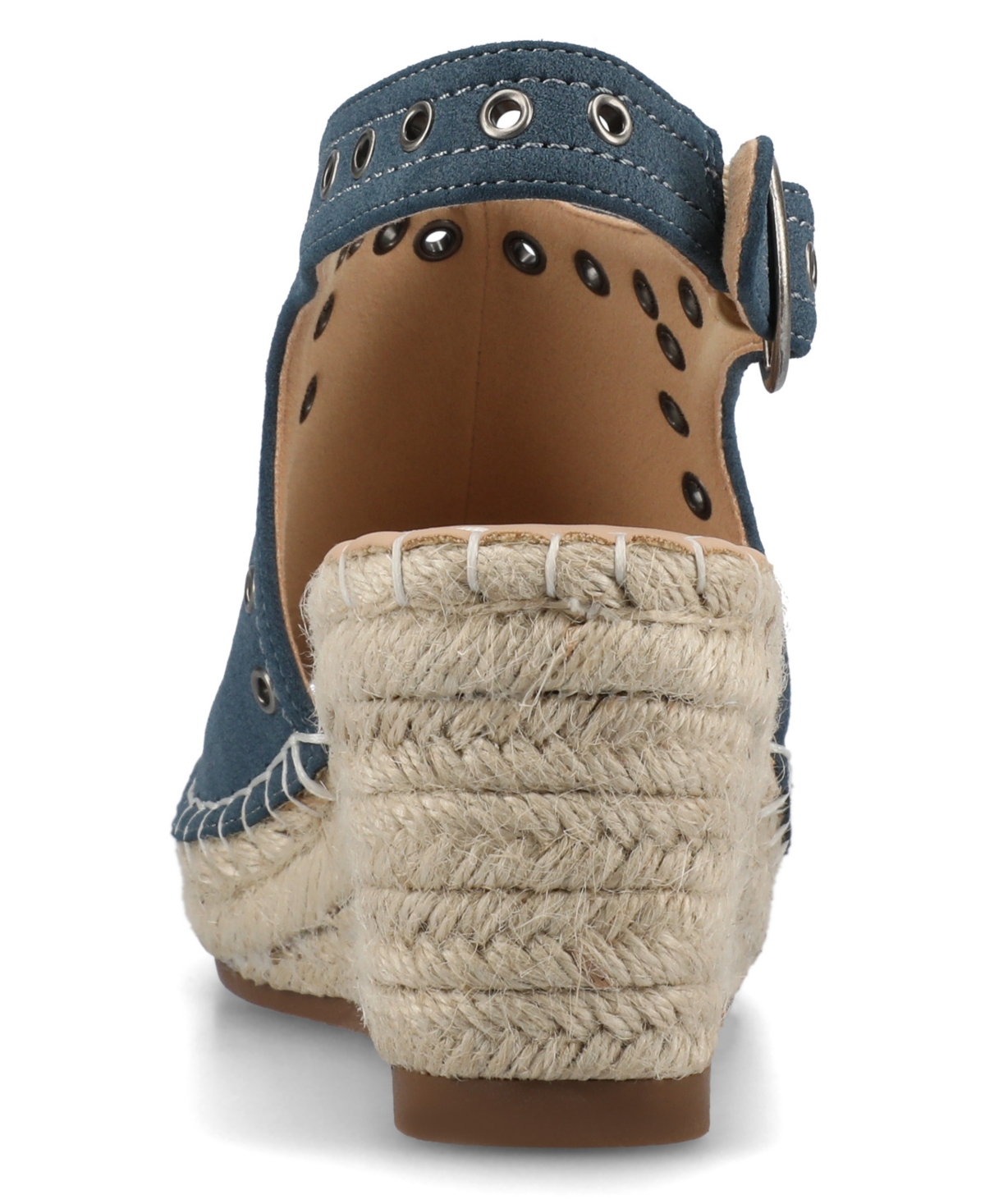 Journee Collection Women's Crisie Peep Toe Espadrille Wedge Sandals In Navy