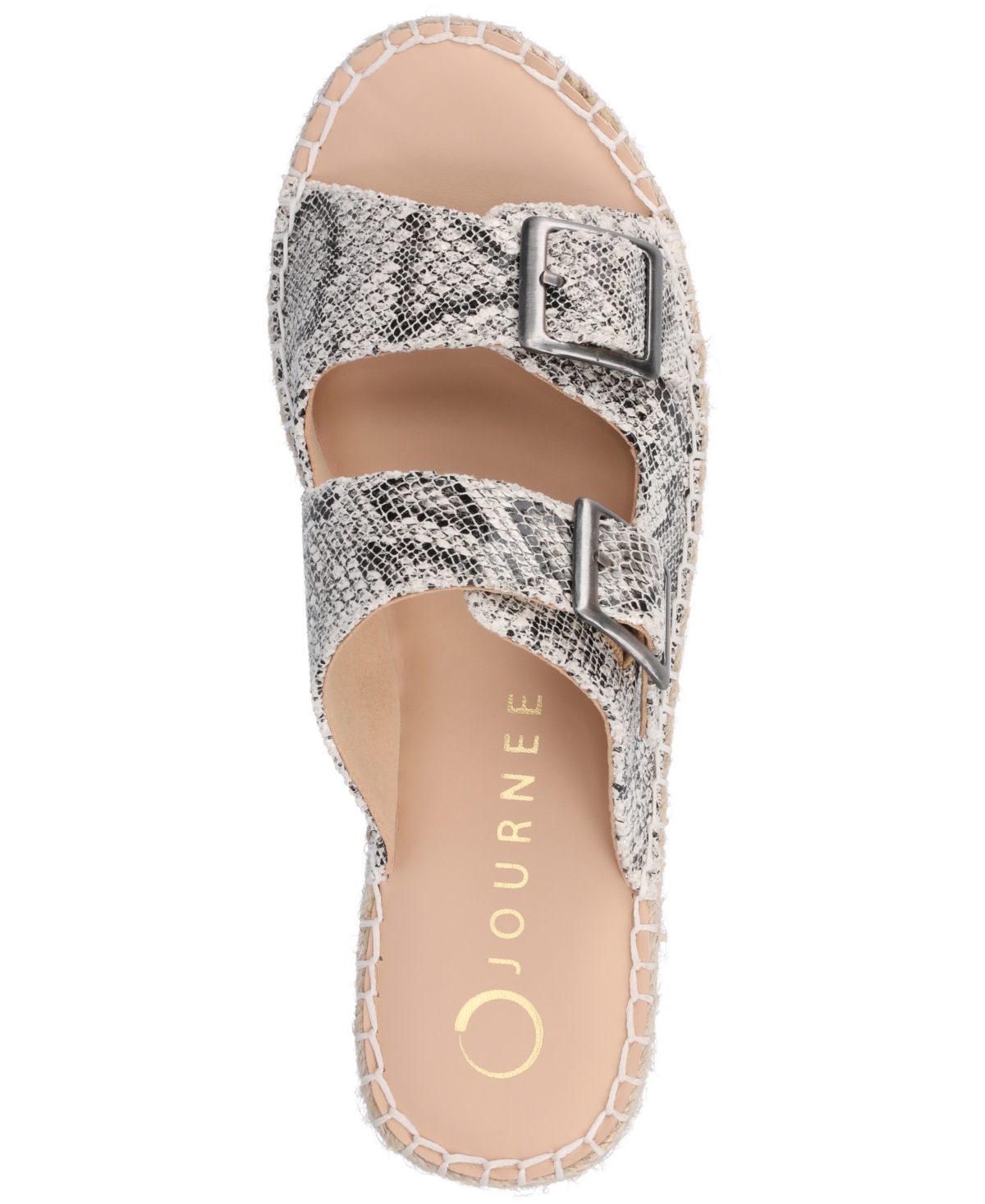 Journee Collection Women's Tresah Double Strap Espadrille Sandals In Snake