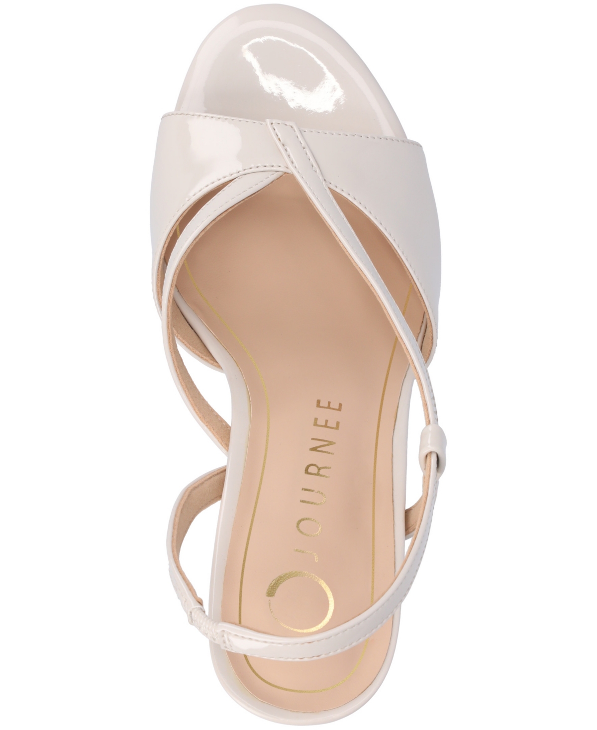 Journee Collection Women's Varra Crossover Strap Dress Sandals In Bone Patent