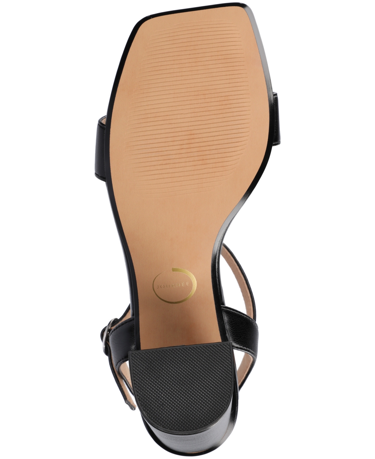 JOURNEE COLLECTION WOMEN'S TIVONA SQUARE TOE BLOCK HEEL DRESS SANDALS 